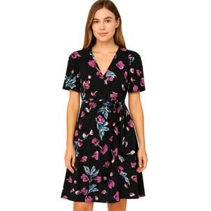 All The Ways True Wrap Molly Dress in Black Floral – EUC, Size Small